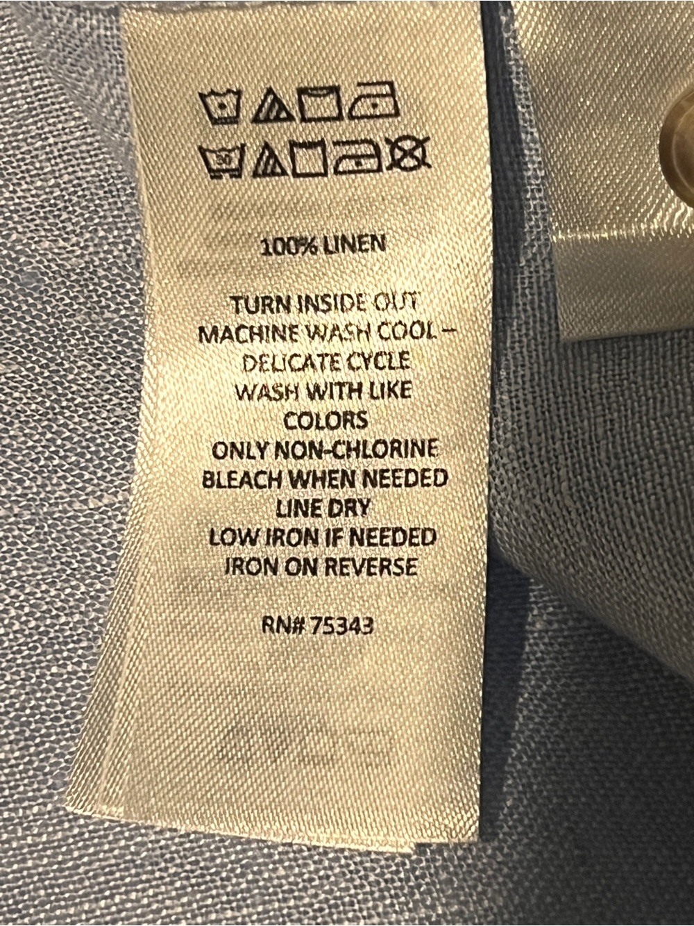 Rachel Zoe 100% Linen Light Blue Button-Up Blouse, Size Small - Picture 5 of 5